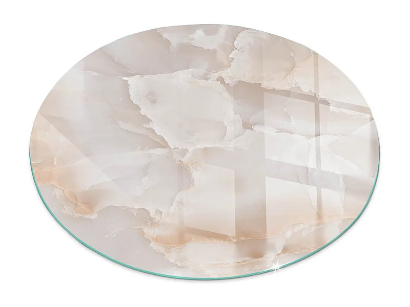 Glasplatte zum Schutz vor Funkenflug, Kaminauflage - Rad - 70X70 - Natursteinmuster