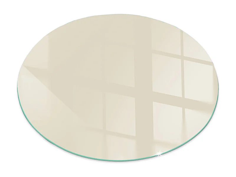 Plaque de sol en verre pour poêle - Roue - 60x60 - Couleur Beige