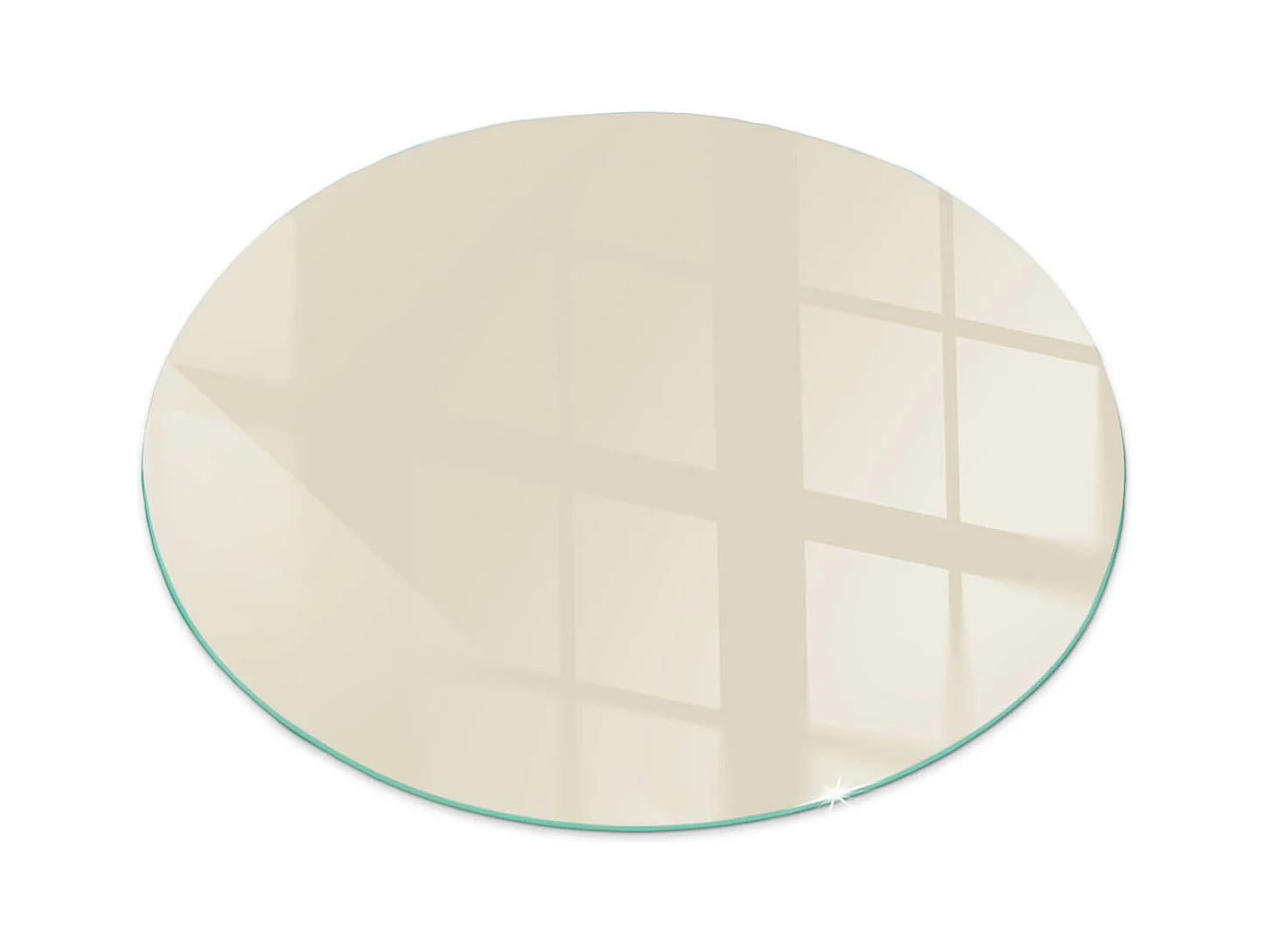 Plaque de sol en verre pour poêle - Roue - 60x60 - Couleur Beige