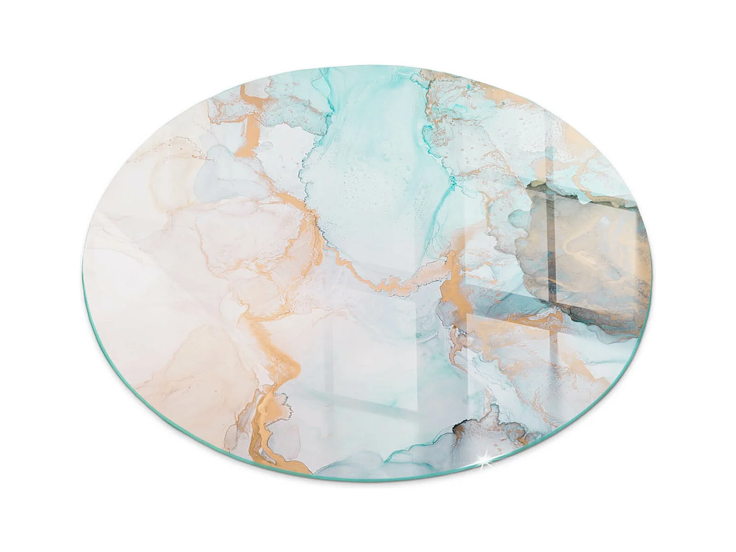 Plaque de sol en verre pour poêle - Roue - 60x60 - Modèle fluide abstrait