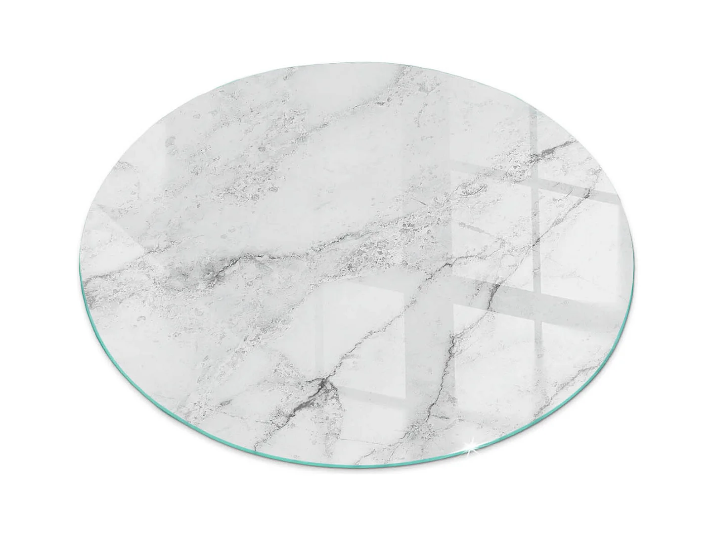 Plaque de sol en verre pour poêle - Roue - 60x60 - Modèle de marbre avec des veines