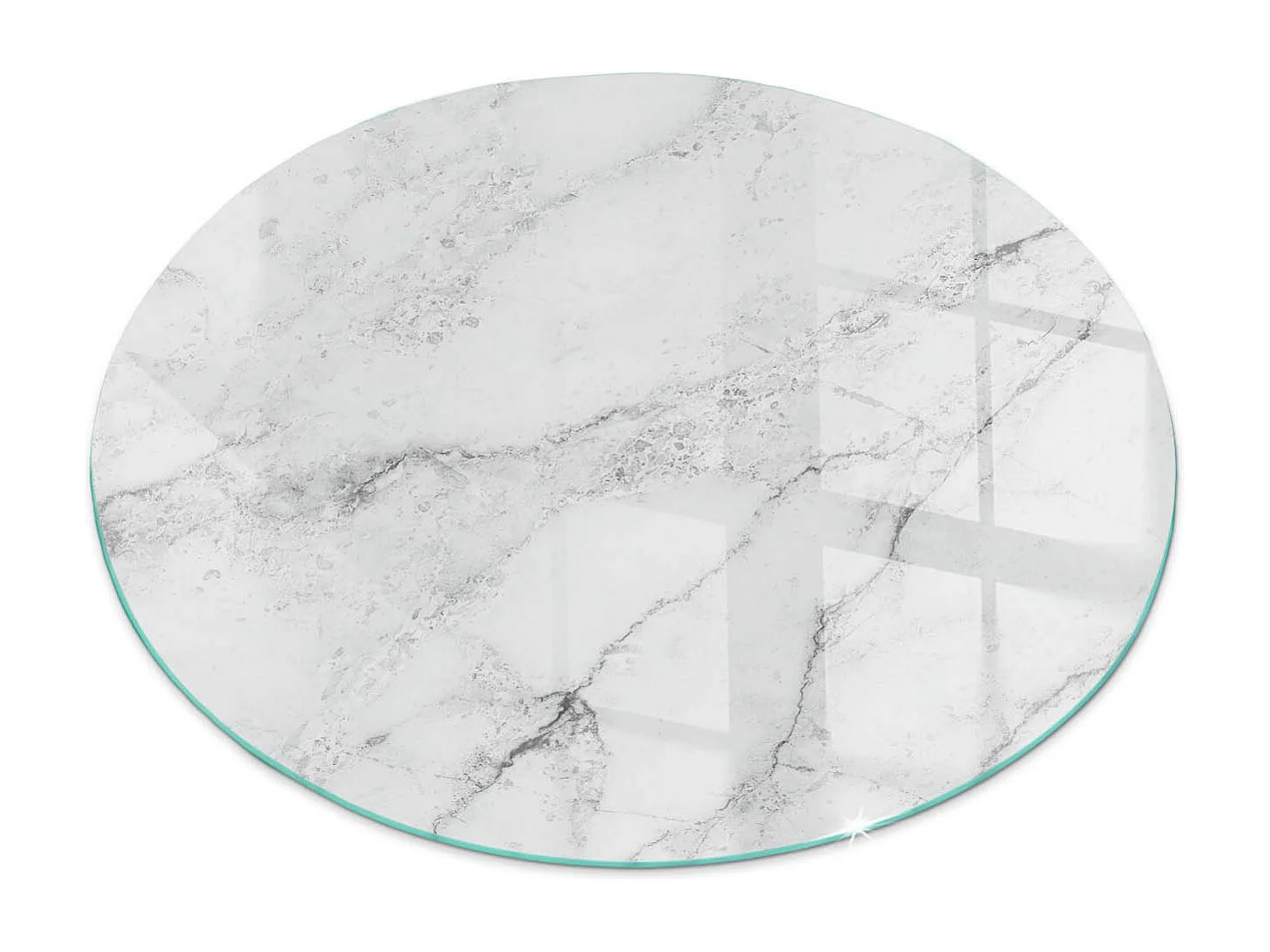 Glasplatte zum Schutz vor Funkenflug, Kaminauflage - Rad - 60x60 - Marmormuster mit Adern