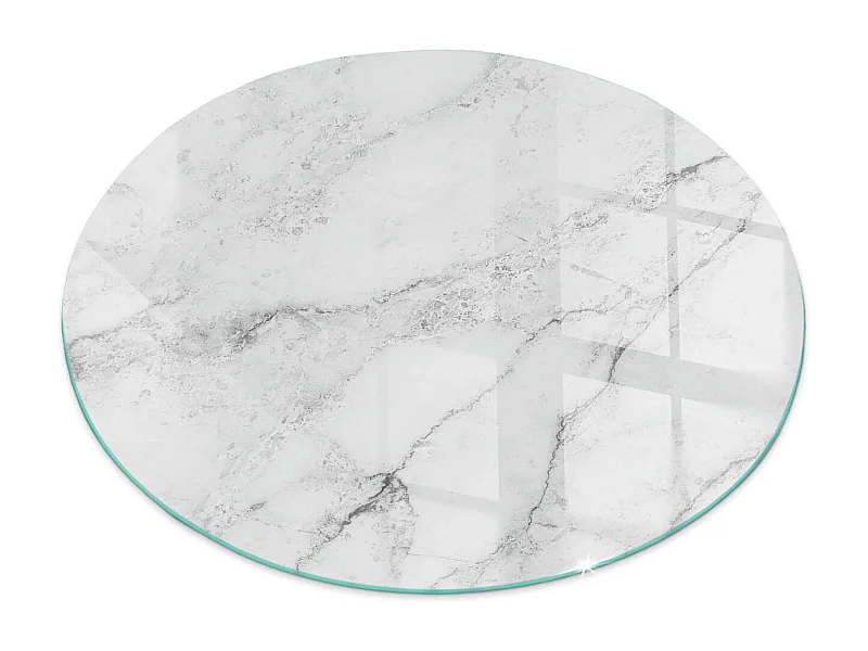 Glasplatte zum Schutz vor Funkenflug, Kaminauflage - Rad - 60x60 - Marmormuster mit Adern