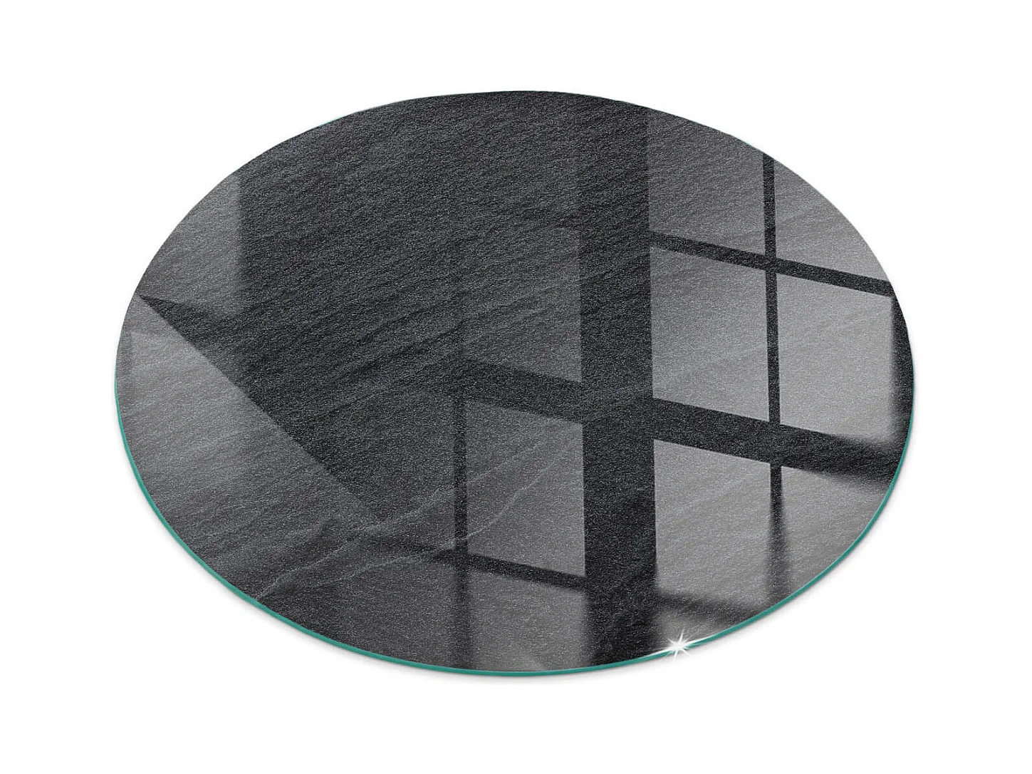 Plaque de sol en verre pour poêle - Roue - 70X70 - Texture de pierre naturelle