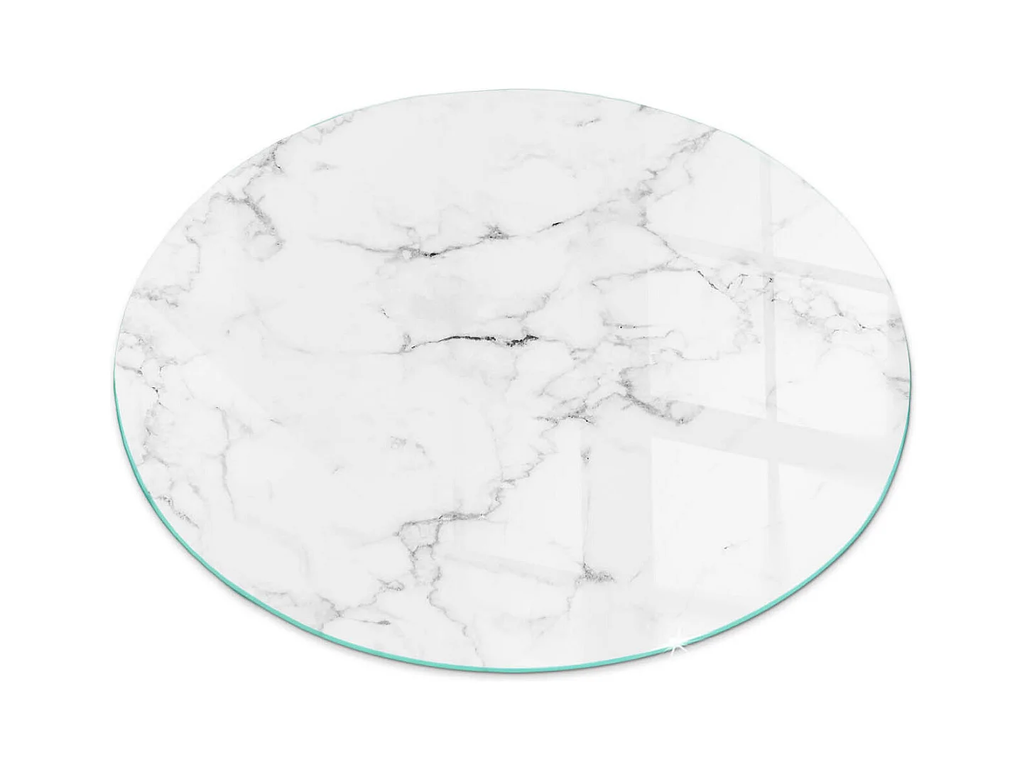 Plaque de sol en verre pour poêle - Roue - 60x60 - Modèle de marbre avec des veines