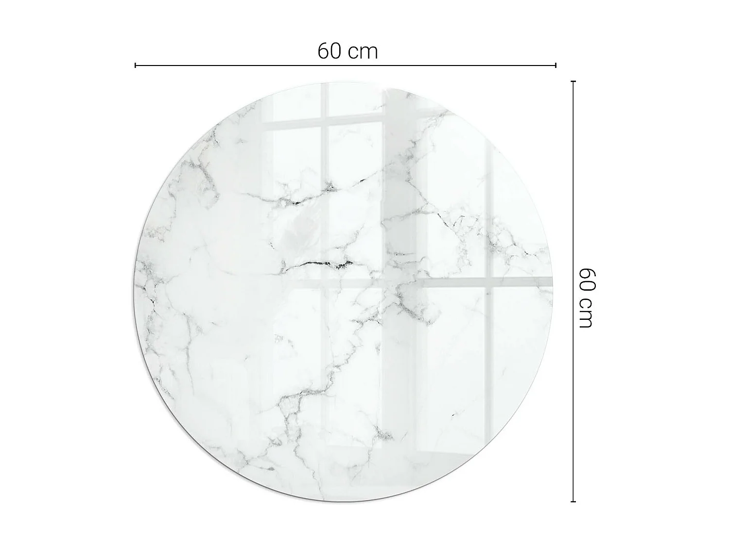 Plaque de sol en verre pour poêle - Roue - 60x60 - Modèle de marbre avec des veines