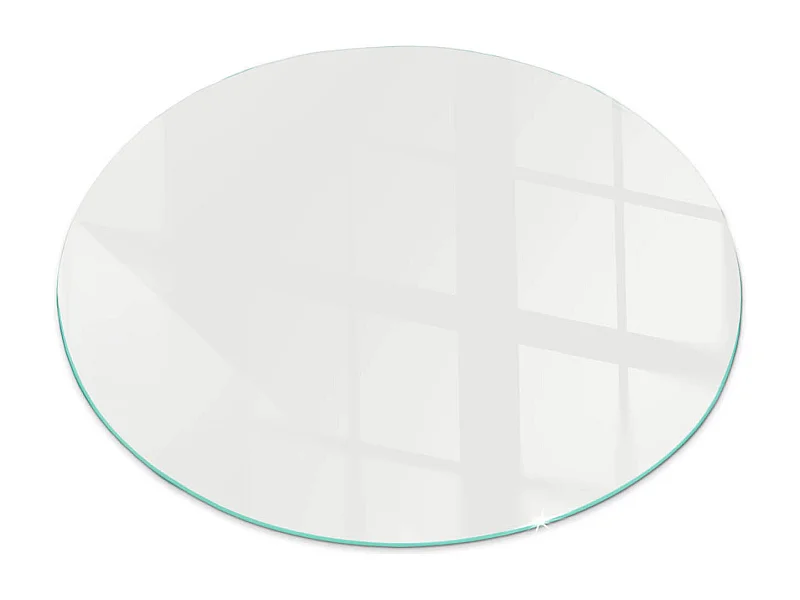 Plaque de sol en verre pour poêle - Roue - 70X70 - Couleur ivoire