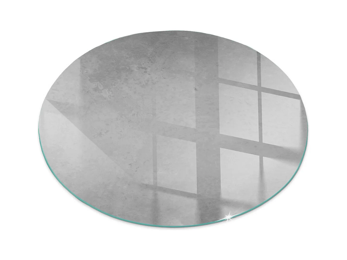 Plaque de sol en verre pour poêle - Roue - 70X70 - Texture béton avec effet