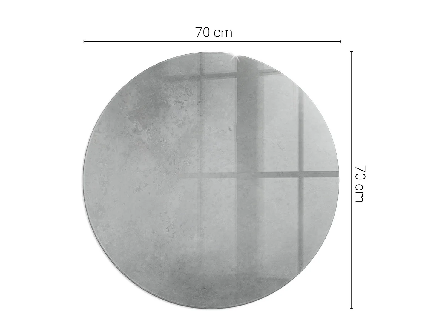 Plaque de sol en verre pour poêle - Roue - 70X70 - Texture béton avec effet