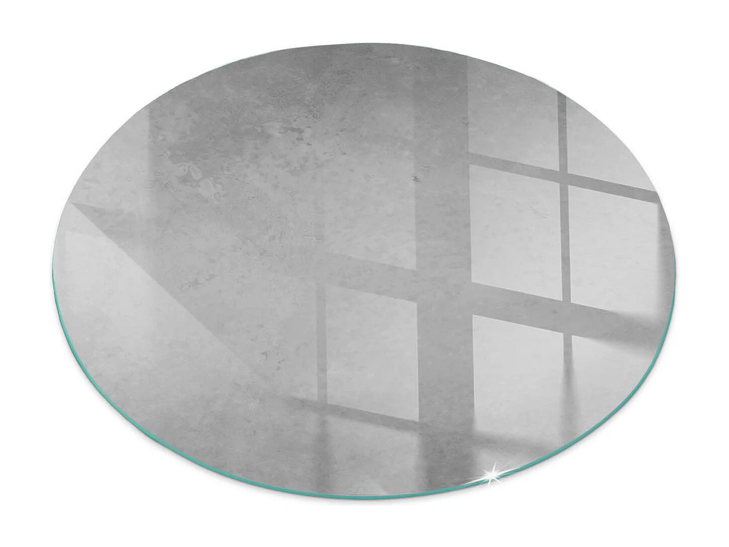 Glasplatte zum Schutz vor Funkenflug, Kaminauflage - Rad - 70X70 - Betontextur mit Wirkung