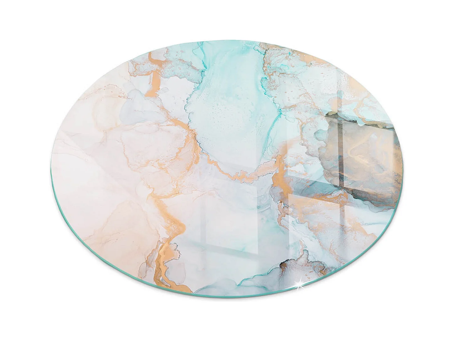 Plaque de sol en verre pour poêle - Roue - 70X70 - Modèle fluide abstrait