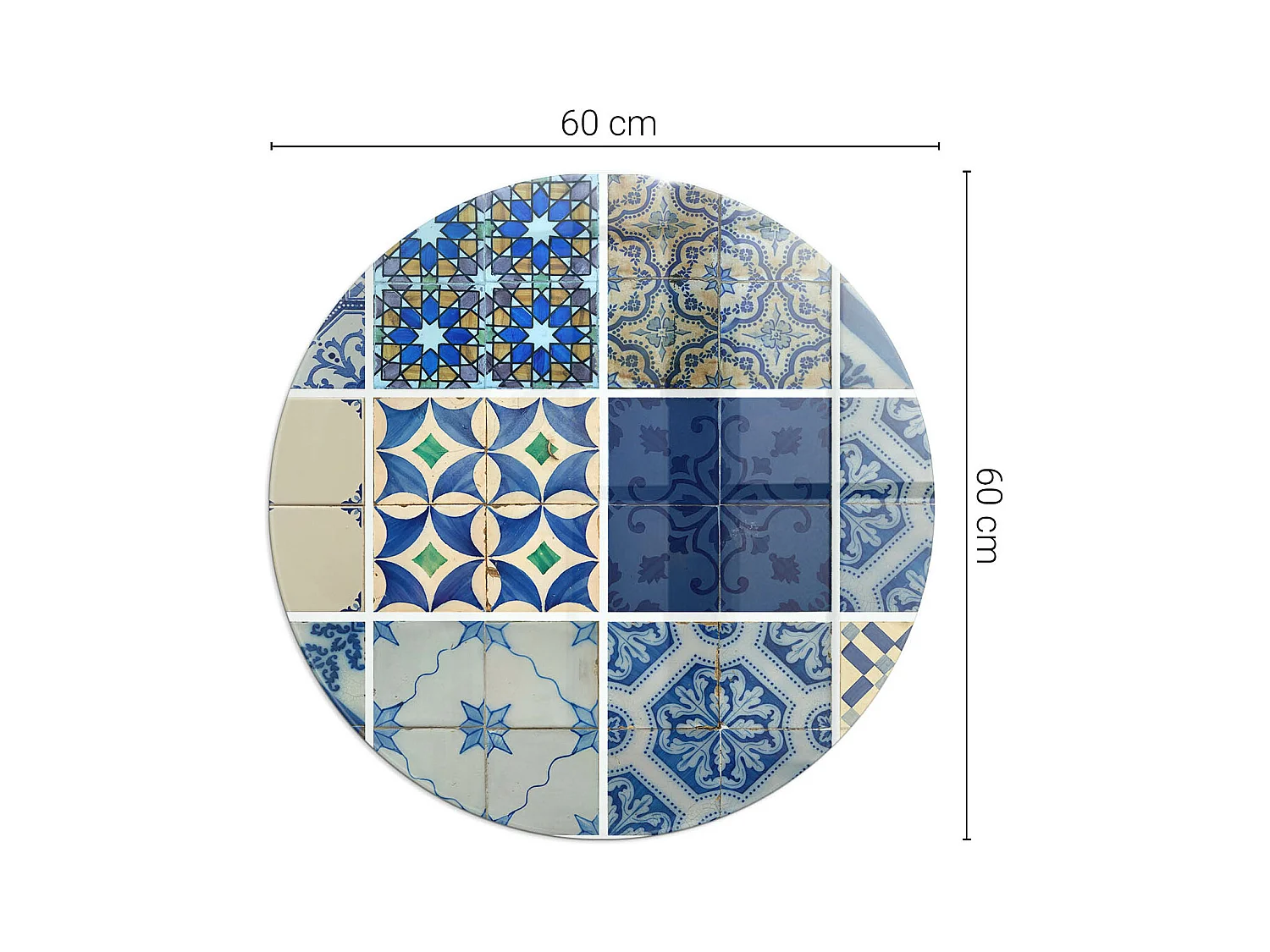 Plaque de sol en verre pour poêle - Roue - 60x60 - Modèles de carreaux de céramique