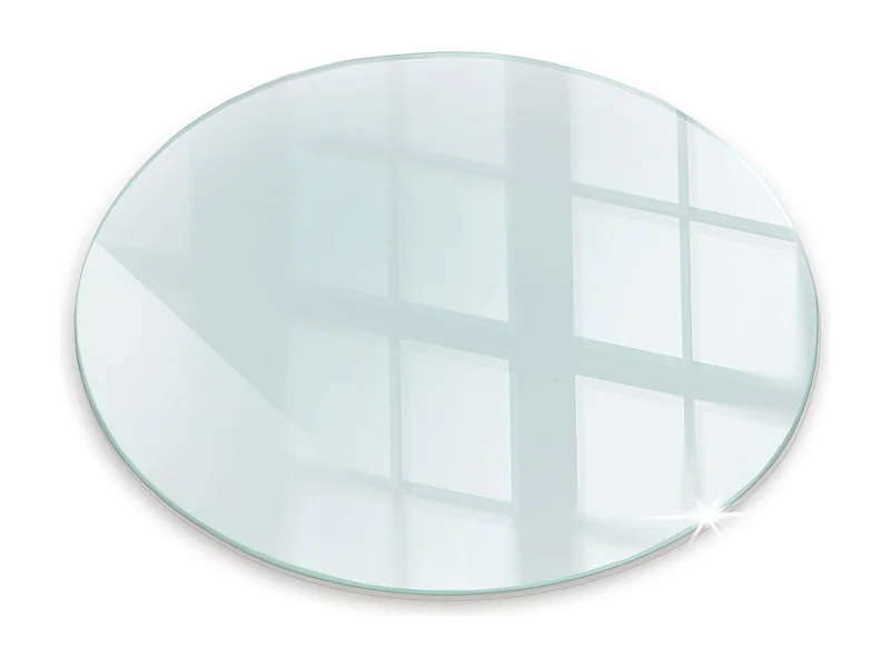 Glasplatte zum Schutz vor Funkenflug, Kaminauflage - transparent - Rad - 70x70