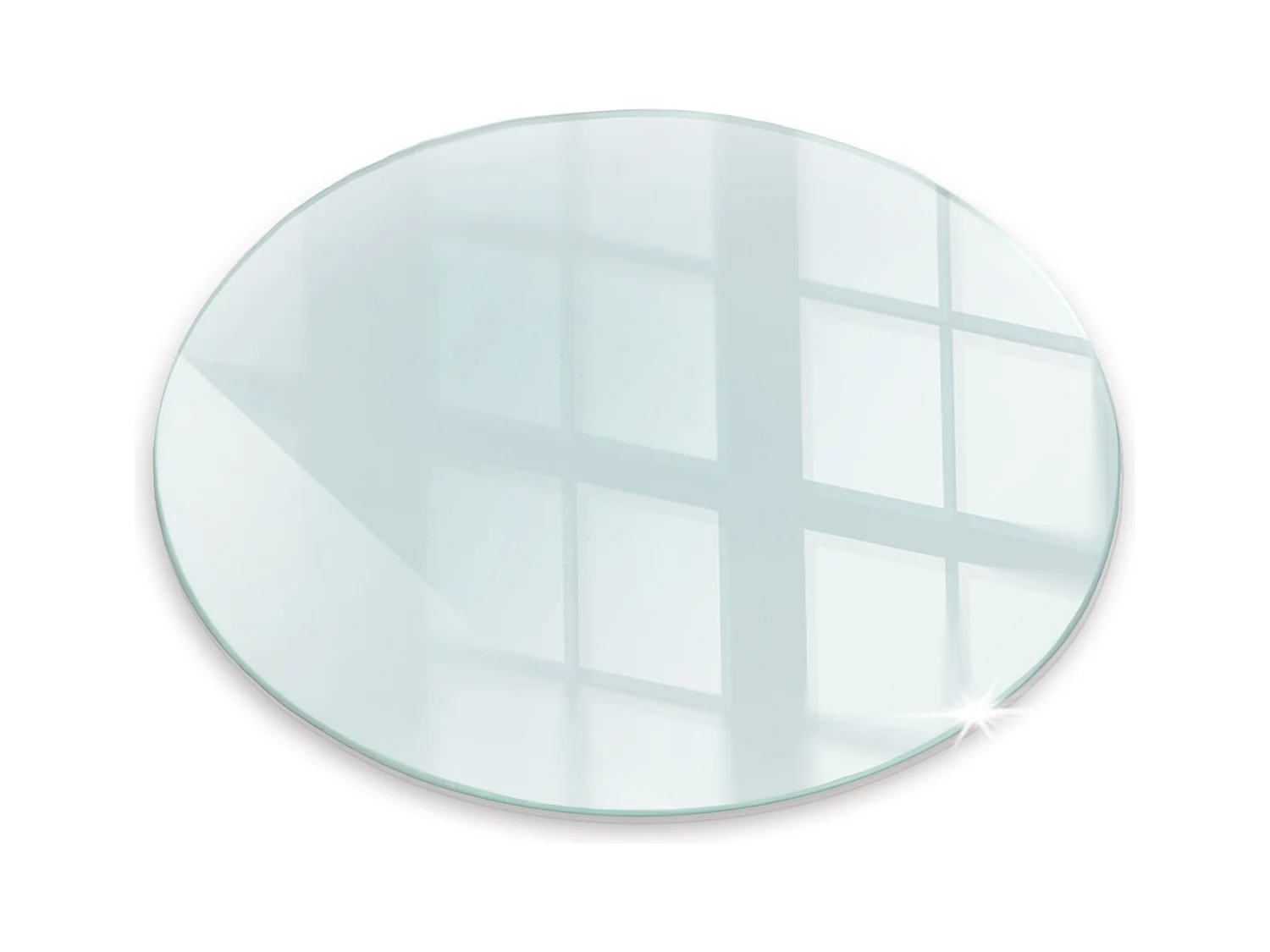 Glasplatte zum Schutz vor Funkenflug, Kaminauflage - transparent - Rad - 70x70