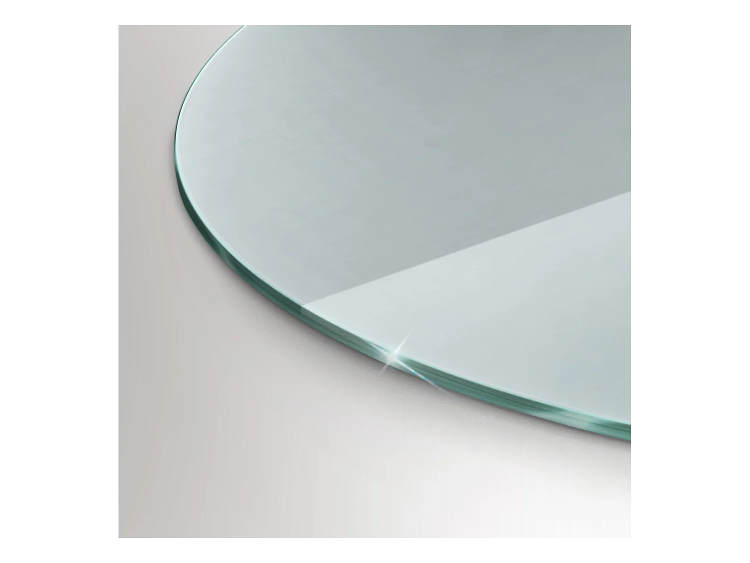 Glasplatte zum Schutz vor Funkenflug, Kaminauflage - transparent - Rad - 70x70