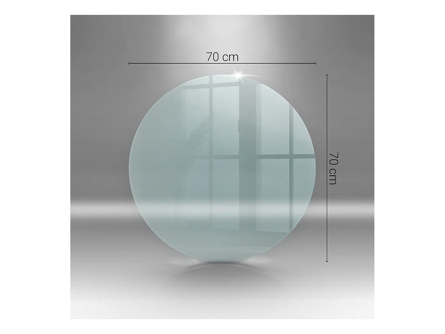 Glasplatte zum Schutz vor Funkenflug, Kaminauflage - transparent - Rad - 70x70