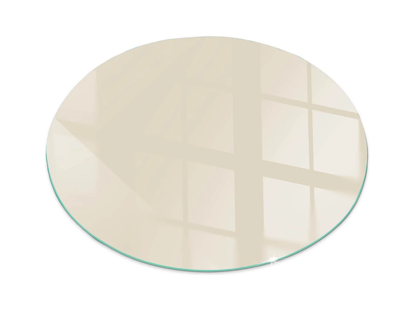 Glasplatte zum Schutz vor Funkenflug, Kaminauflage - Rad - 70X70 - Farbe Beige