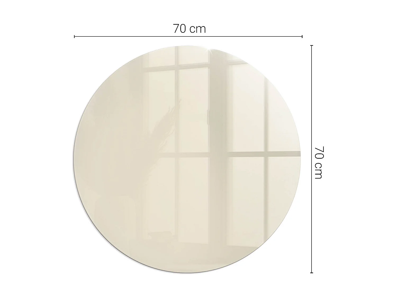Glasplatte zum Schutz vor Funkenflug, Kaminauflage - Rad - 70X70 - Farbe Beige