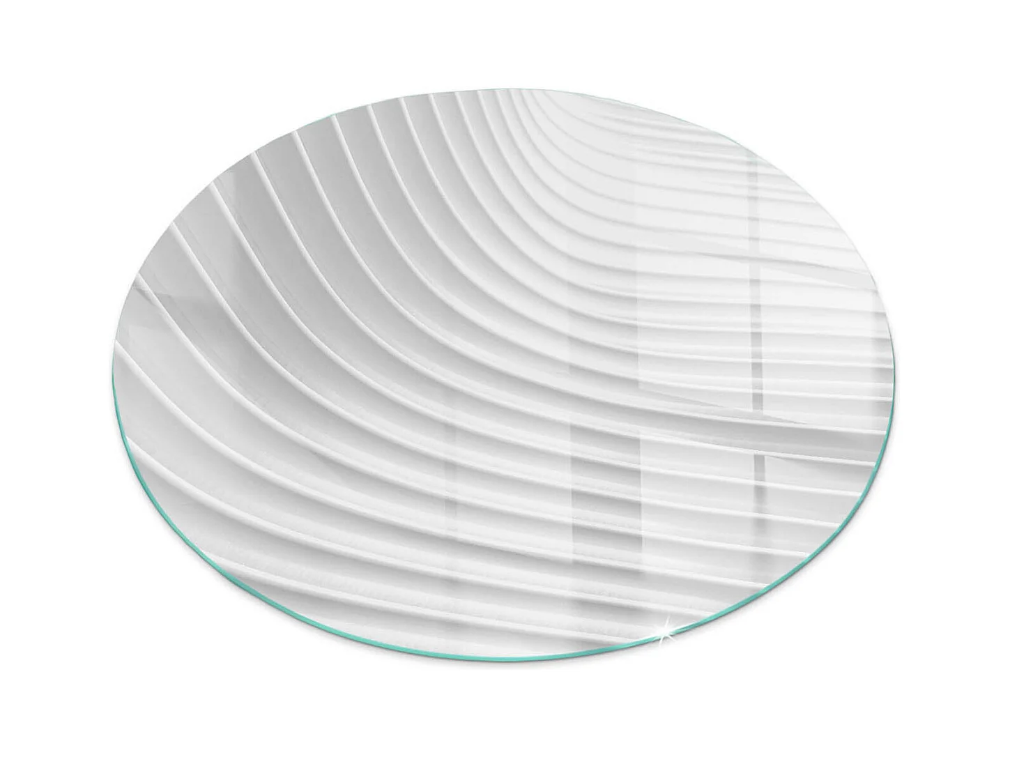 Plaque de sol en verre pour poêle - Roue - 70X70 - Des vagues de lignes délicates