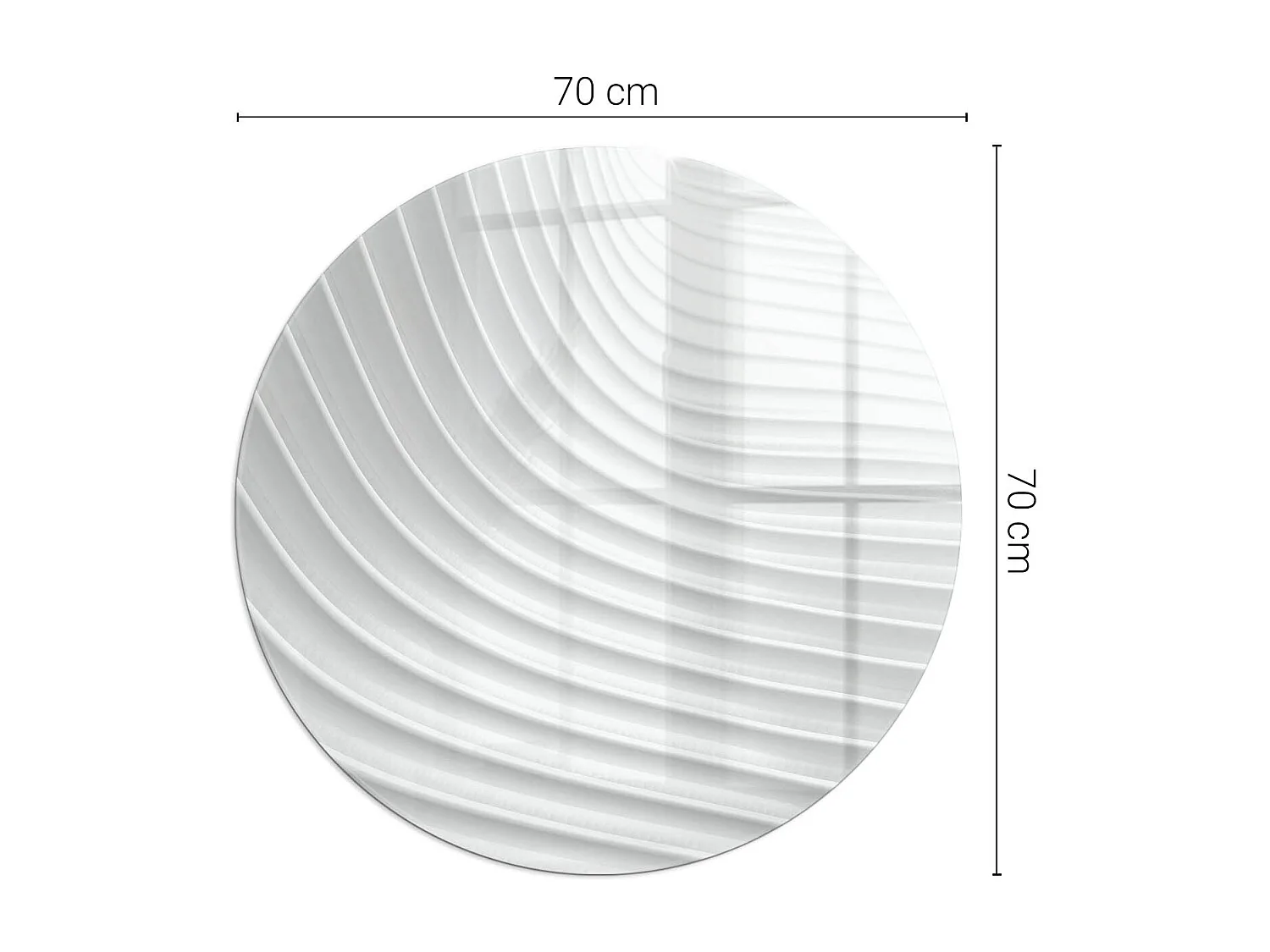 Plaque de sol en verre pour poêle - Roue - 70X70 - Des vagues de lignes délicates