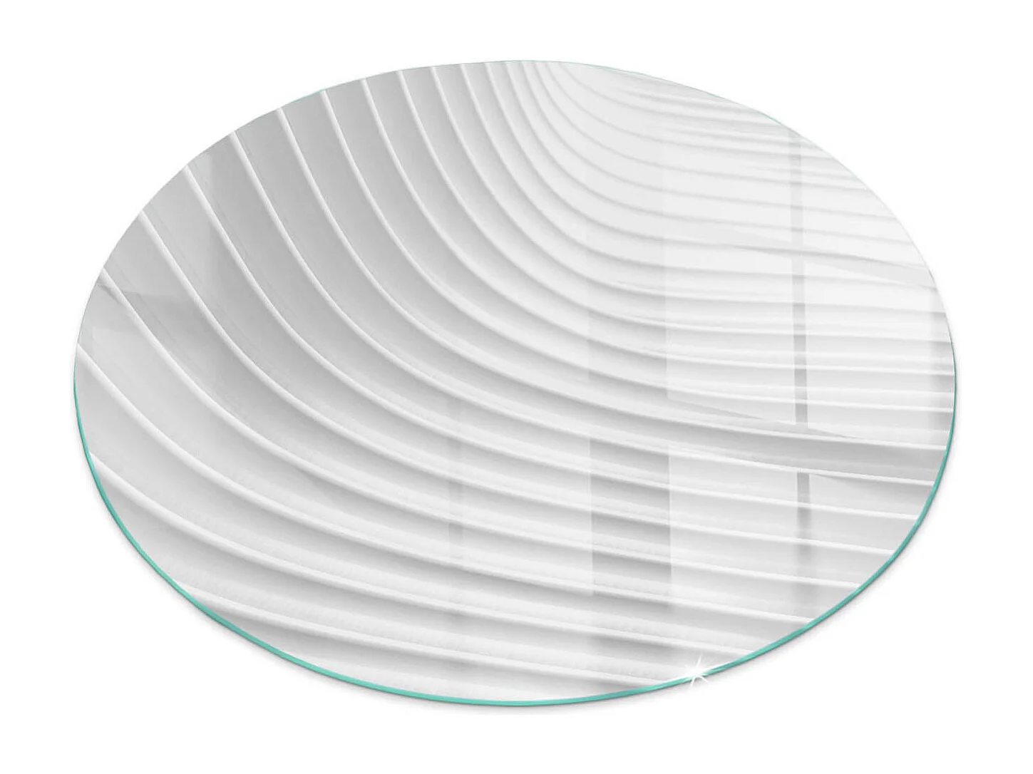 Glasplatte zum Schutz vor Funkenflug, Kaminauflage - Rad - 70X70 - Wellen aus zarten Linien