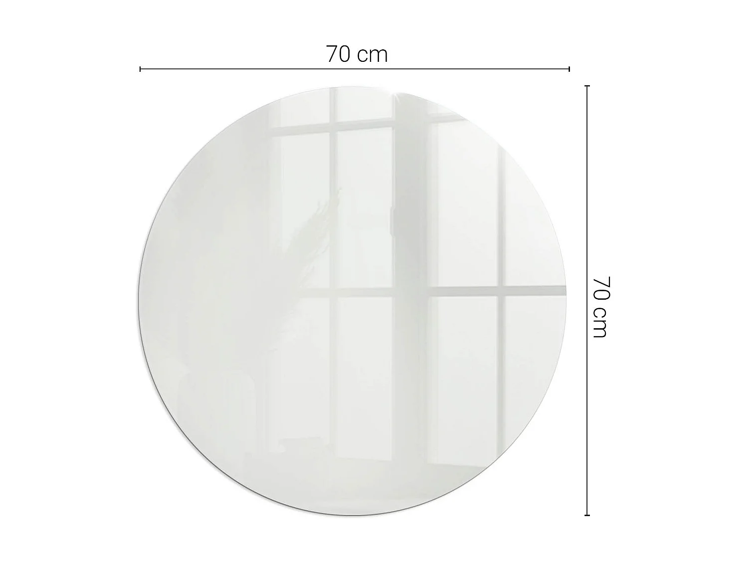 Glasplatte zum Schutz vor Funkenflug, Kaminauflage - Rad - 70X70 - Farbe Grau