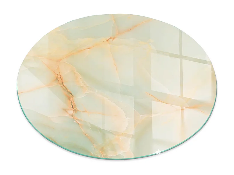 Plaque de sol en verre pour poêle - Roue - 70X70 - Modèle de marbre abstrait