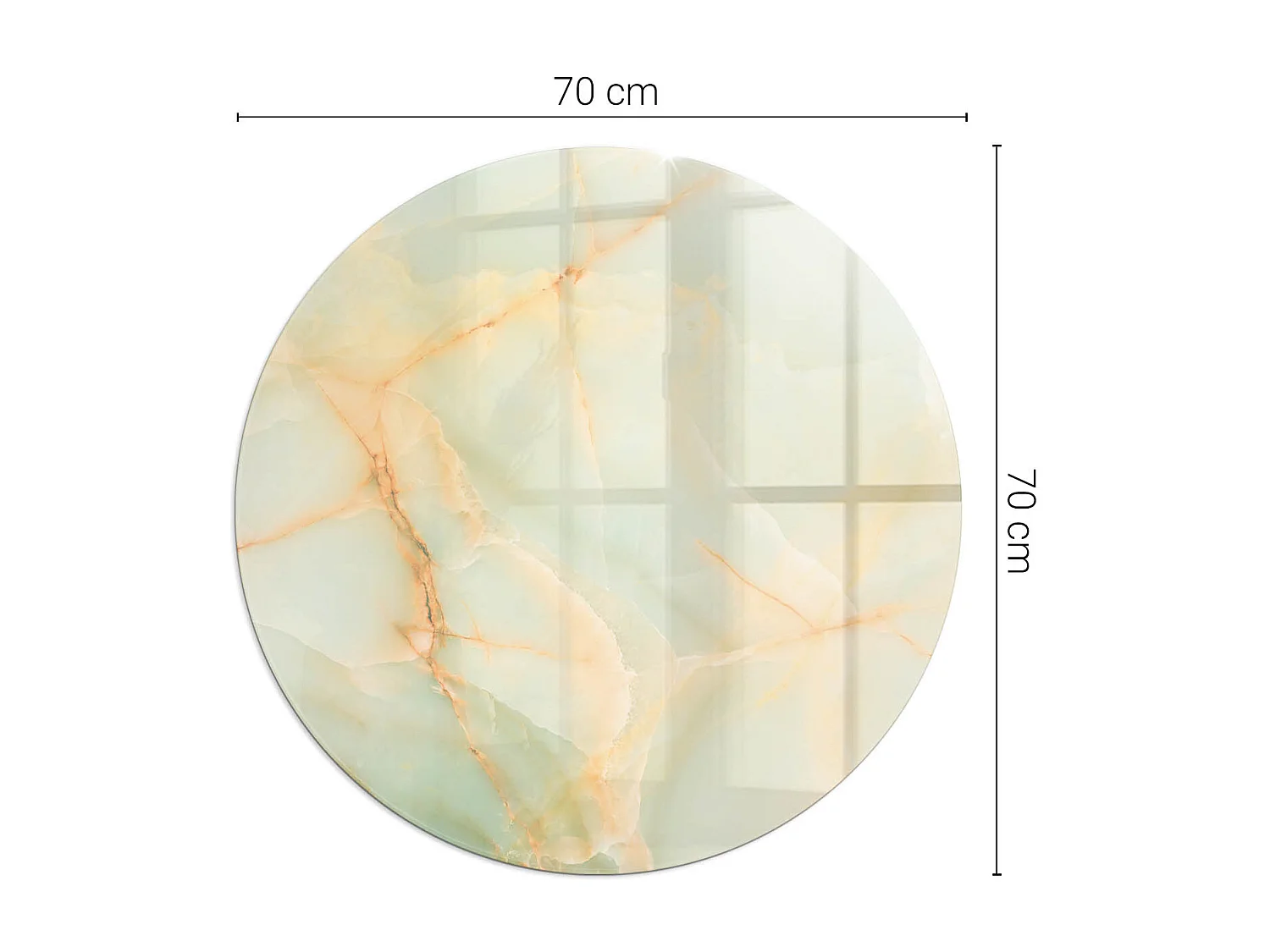 Plaque de sol en verre pour poêle - Roue - 70X70 - Modèle de marbre abstrait