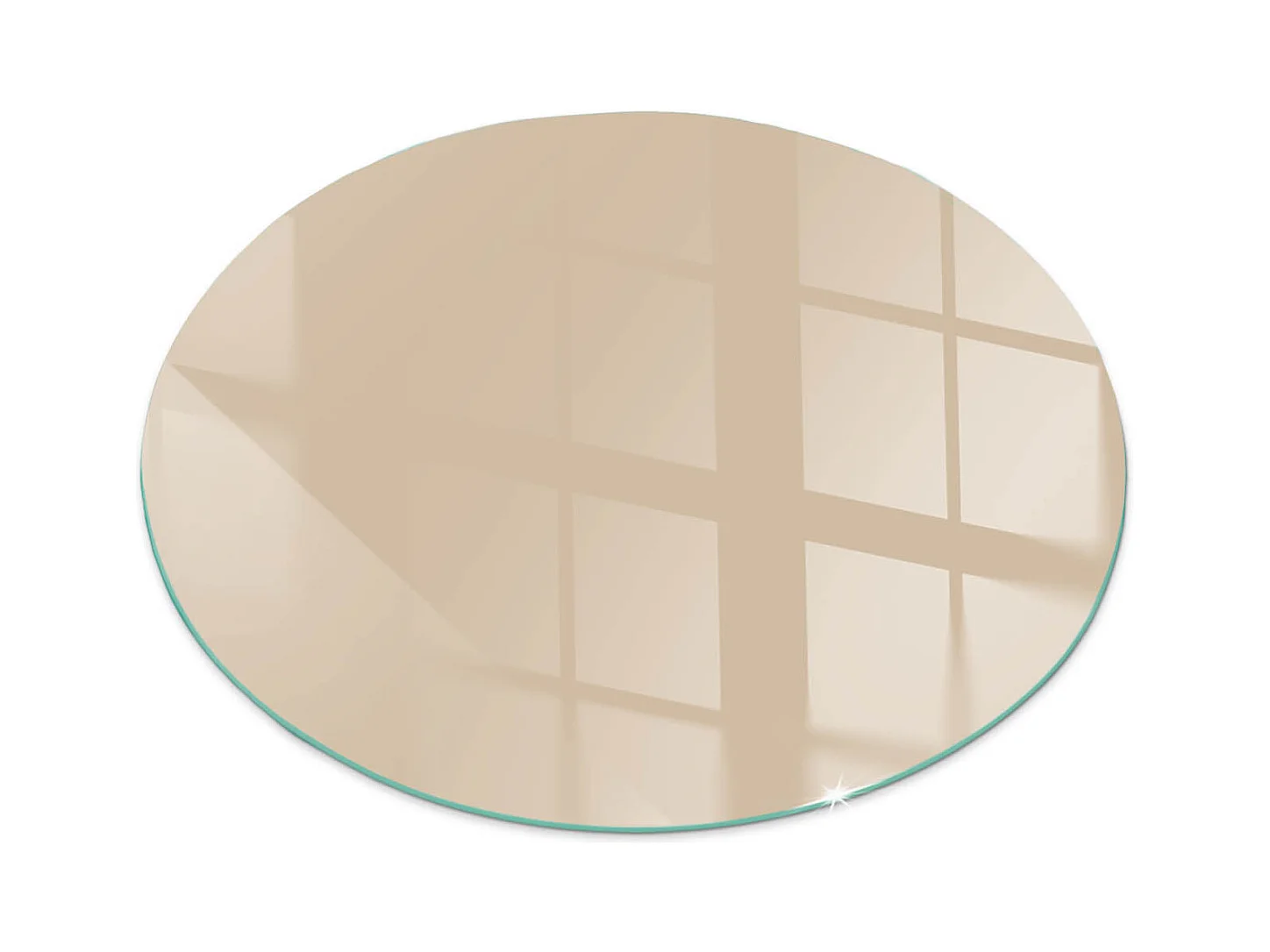 Glasplatte zum Schutz vor Funkenflug, Kaminauflage - Rad - 70X70 - Farbe Beige