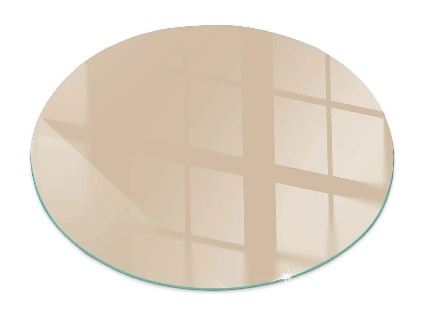 Glasplatte zum Schutz vor Funkenflug, Kaminauflage - Rad - 70X70 - Farbe Beige