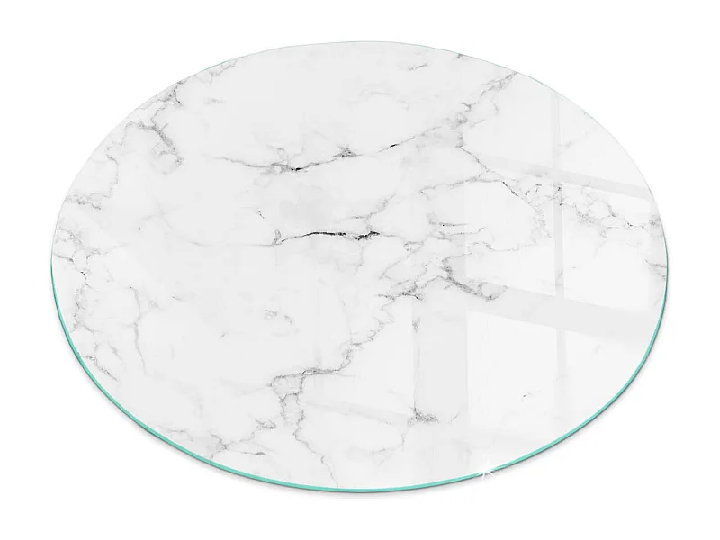 Plaque de sol en verre pour poêle - Roue - 70X70 - Modèle de marbre avec des veines