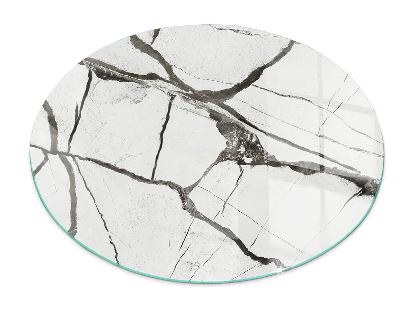 Glasplatte zum Schutz vor Funkenflug, Kaminauflage - Rad - 70X70 - Marmoradermuster