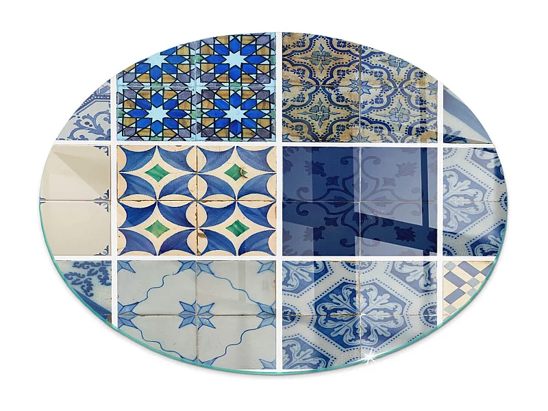 Plaque de sol en verre pour poêle - Roue - 70X70 - Modèles de carreaux de céramique