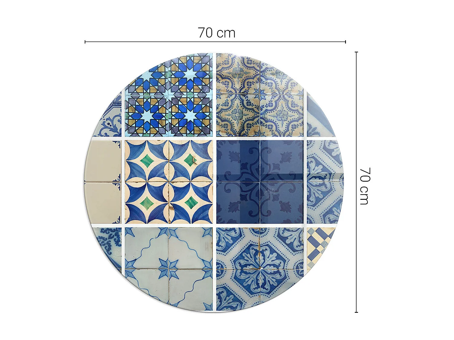 Plaque de sol en verre pour poêle - Roue - 70X70 - Modèles de carreaux de céramique