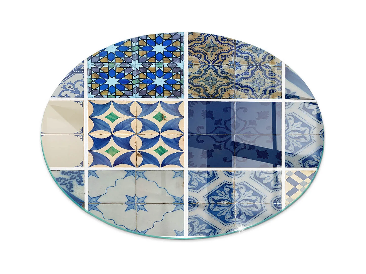 Plaque de sol en verre pour poêle - Roue - 70X70 - Modèles de carreaux de céramique