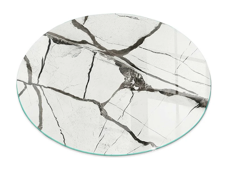 Glasplatte zum Schutz vor Funkenflug, Kaminauflage - Rad - 60x60 - Marmoradermuster