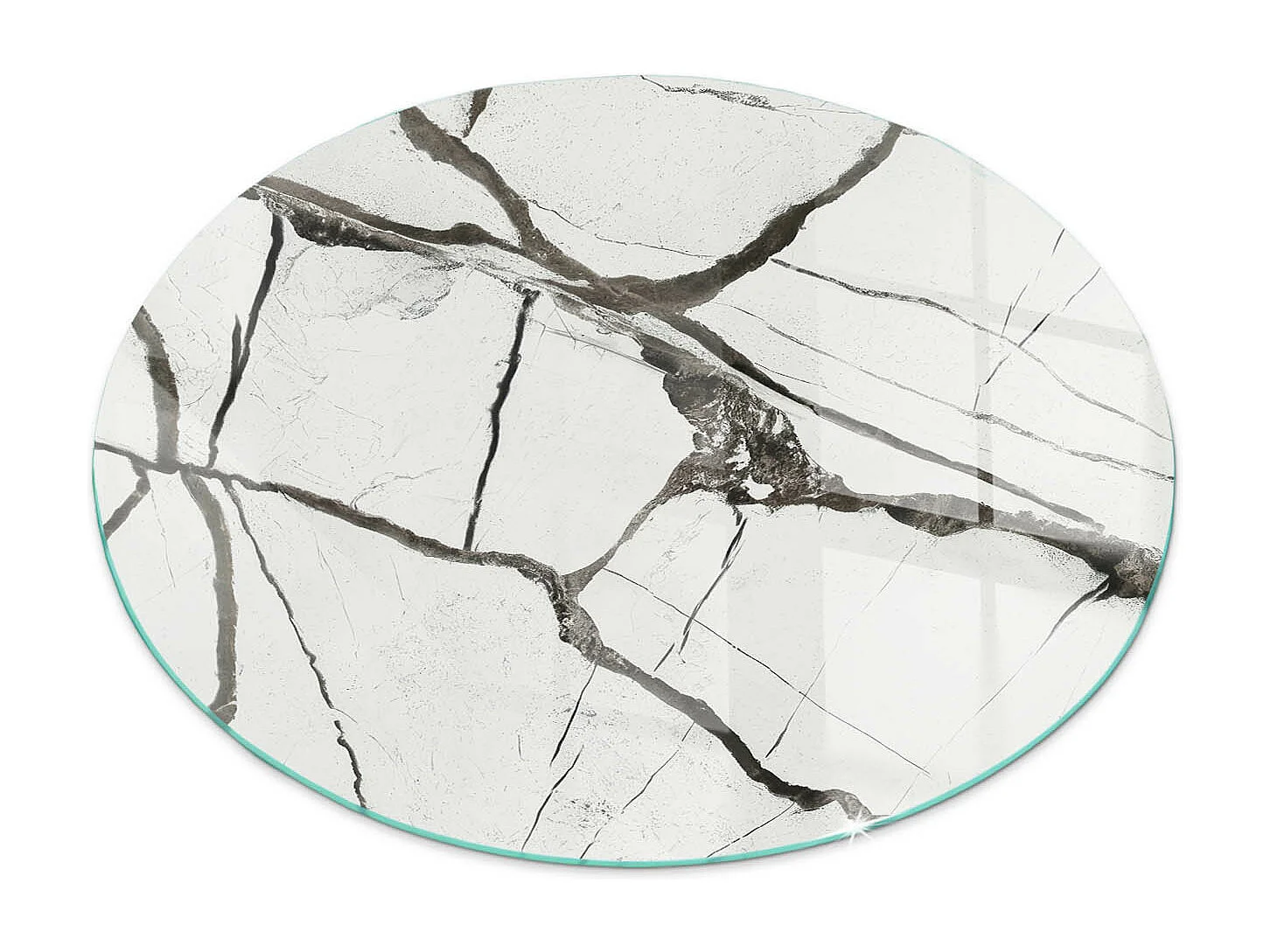 Glasplatte zum Schutz vor Funkenflug, Kaminauflage - Rad - 60x60 - Marmoradermuster