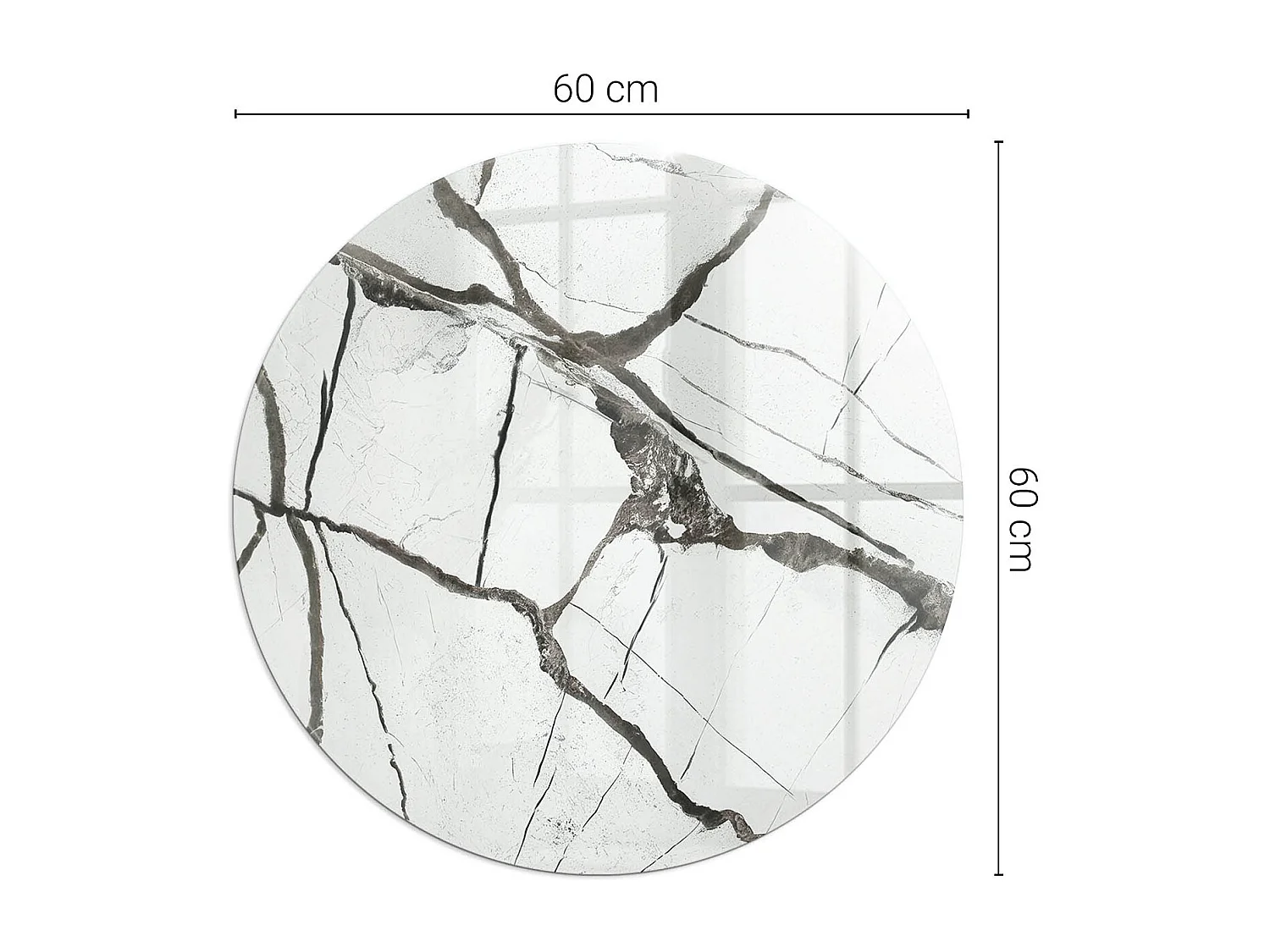 Glasplatte zum Schutz vor Funkenflug, Kaminauflage - Rad - 60x60 - Marmoradermuster