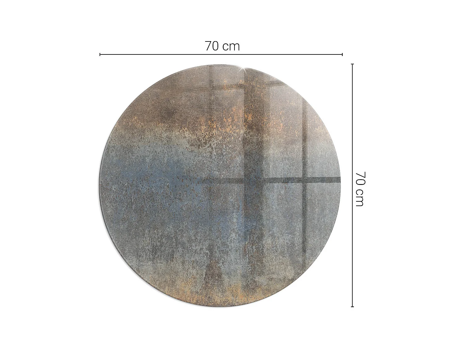 Glasplatte zum Schutz vor Funkenflug, Kaminauflage - Rad - 70X70 - Abstraktes Strukturmuster