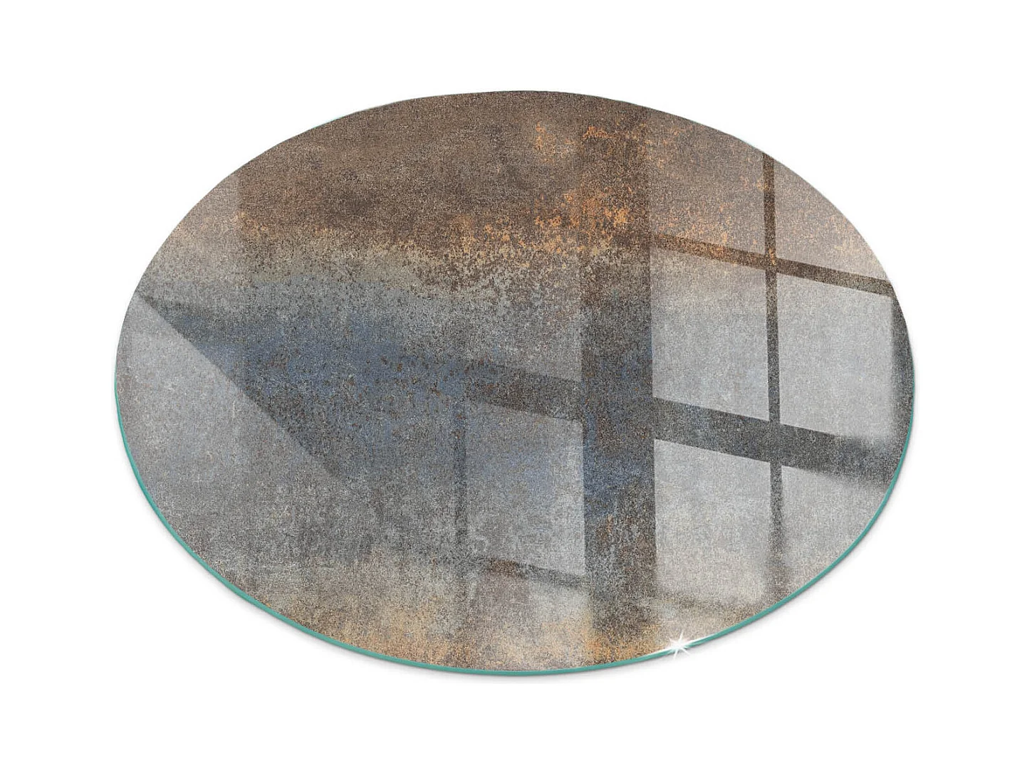 Plaque de sol en verre pour poêle - Roue - 70X70 - Modèle texturé abstrait