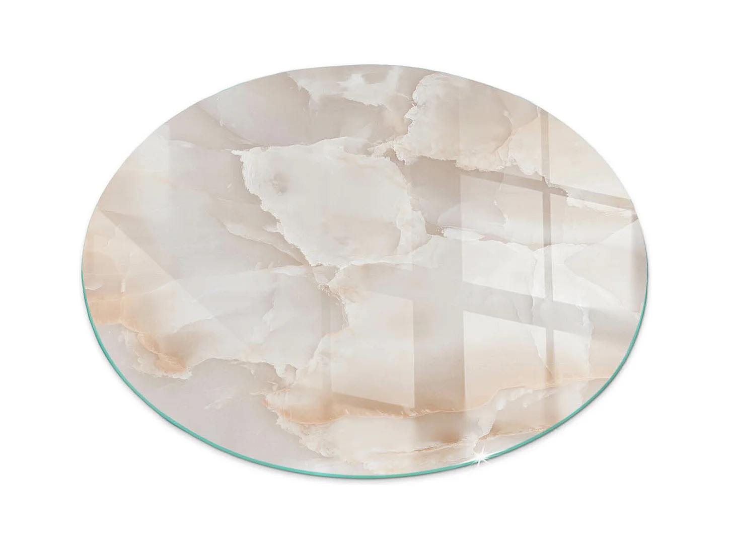 Plaque de sol en verre pour poêle - Roue - 60x60 - Motif en pierre naturelle