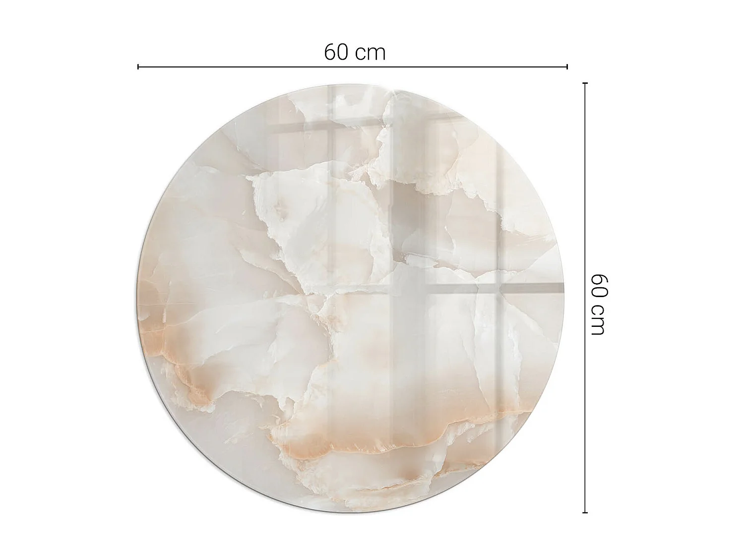 Plaque de sol en verre pour poêle - Roue - 60x60 - Motif en pierre naturelle