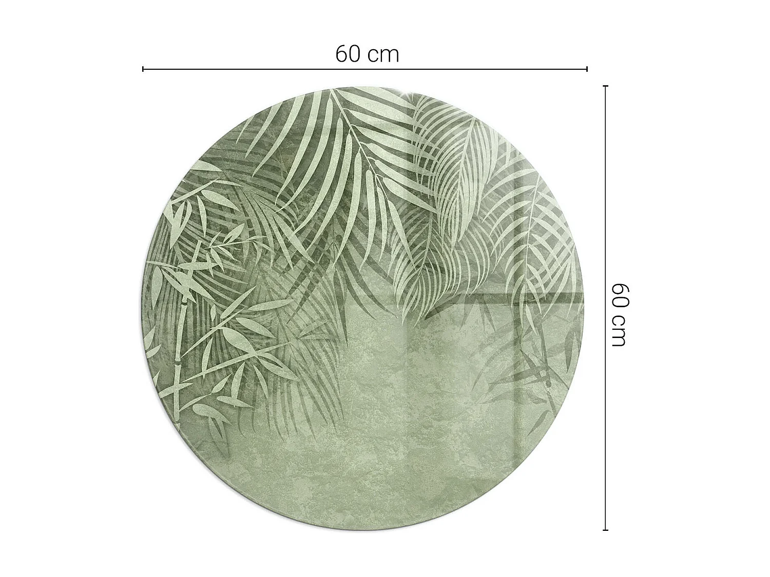 Plaque de sol en verre pour poêle - Roue - 60x60 - Feuilles tropicales en arrière-plan