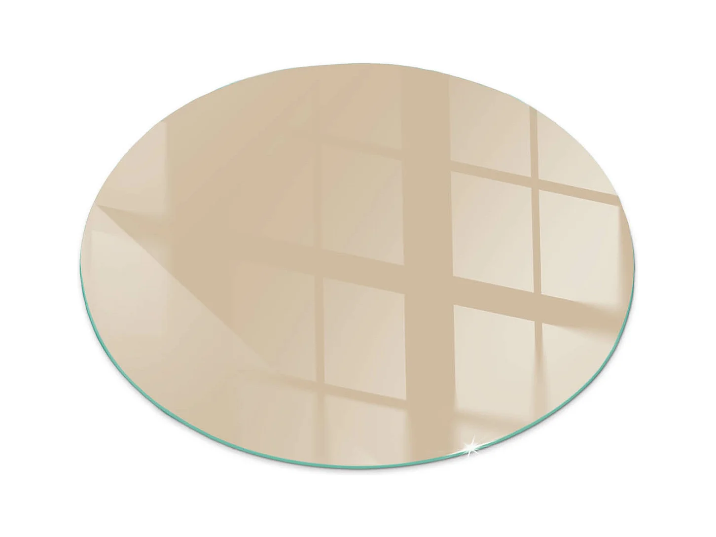 Plaque de sol en verre pour poêle - Roue - 60x60 - Couleur Beige
