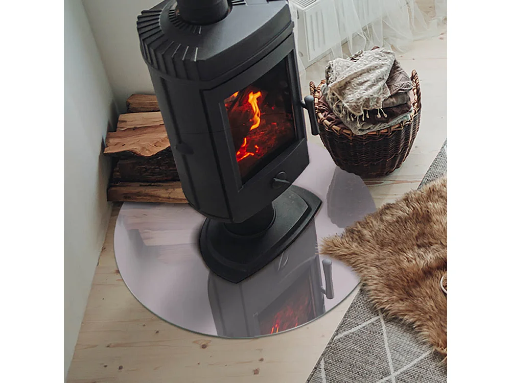 Glasplatte zum Schutz vor Funkenflug, Kaminauflage - Rad - 70X70 - Farbe Hellviolett