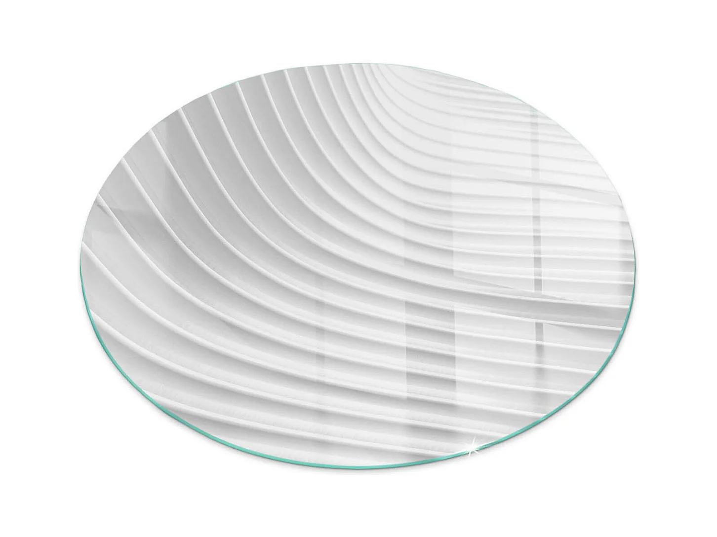 Plaque de sol en verre pour poêle - Roue - 60x60 - Des vagues de lignes délicates