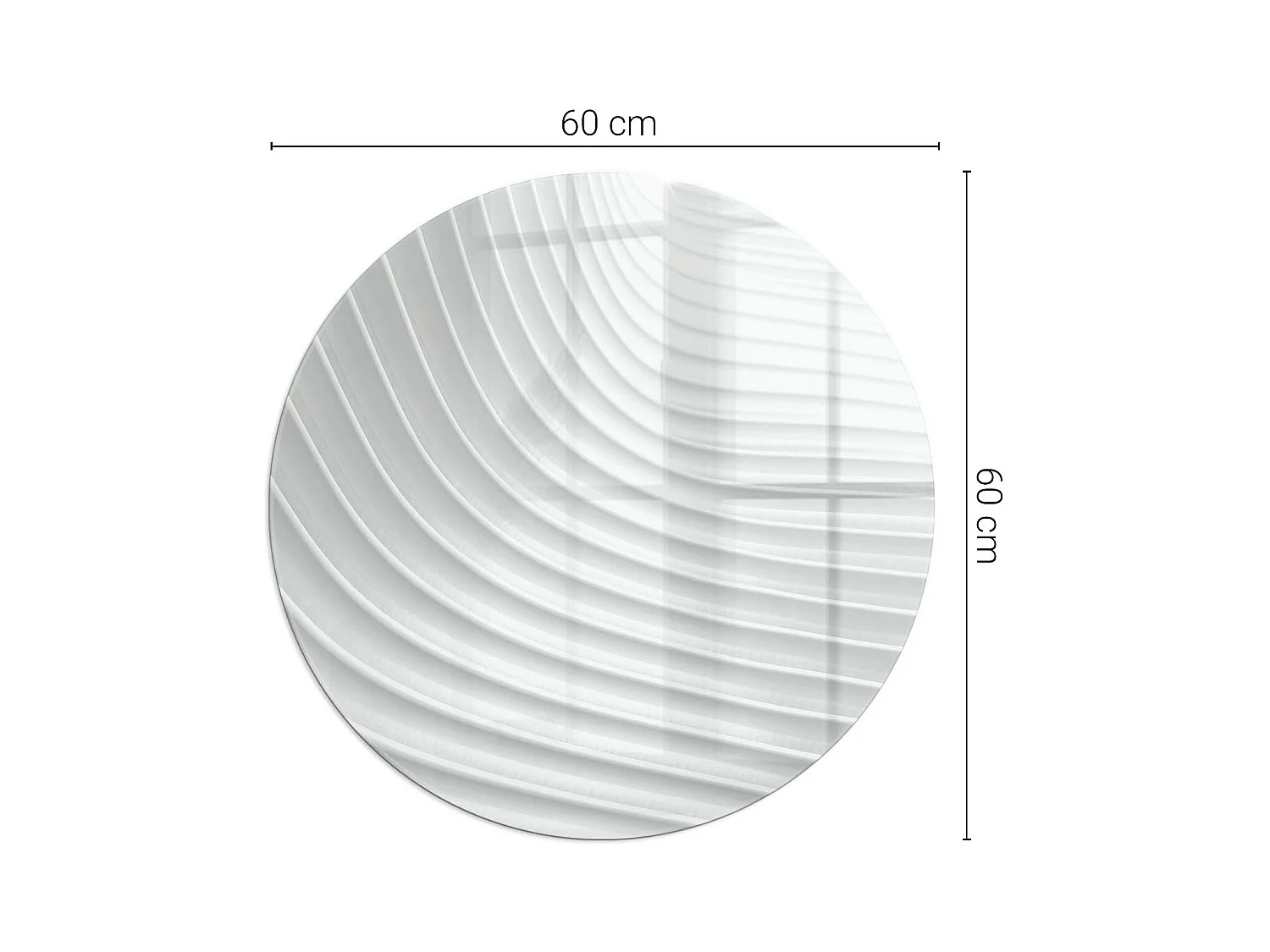 Plaque de sol en verre pour poêle - Roue - 60x60 - Des vagues de lignes délicates