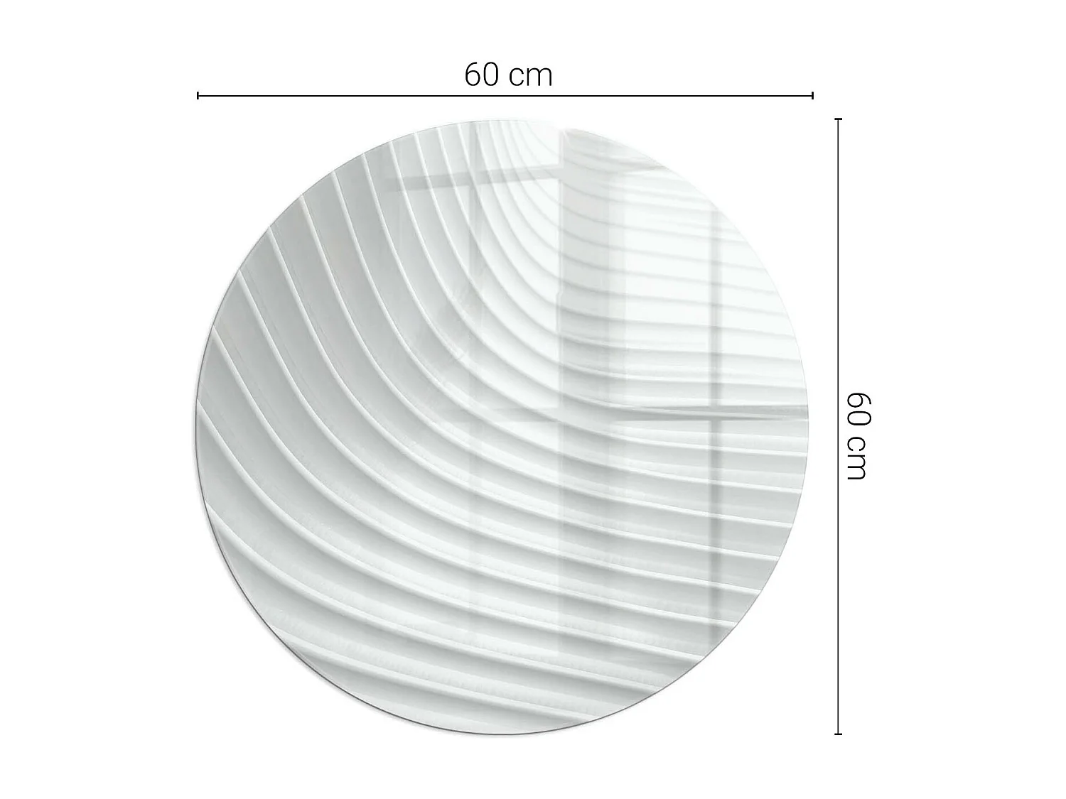 Glasplatte zum Schutz vor Funkenflug, Kaminauflage - Rad - 60x60 - Wellen aus zarten Linien