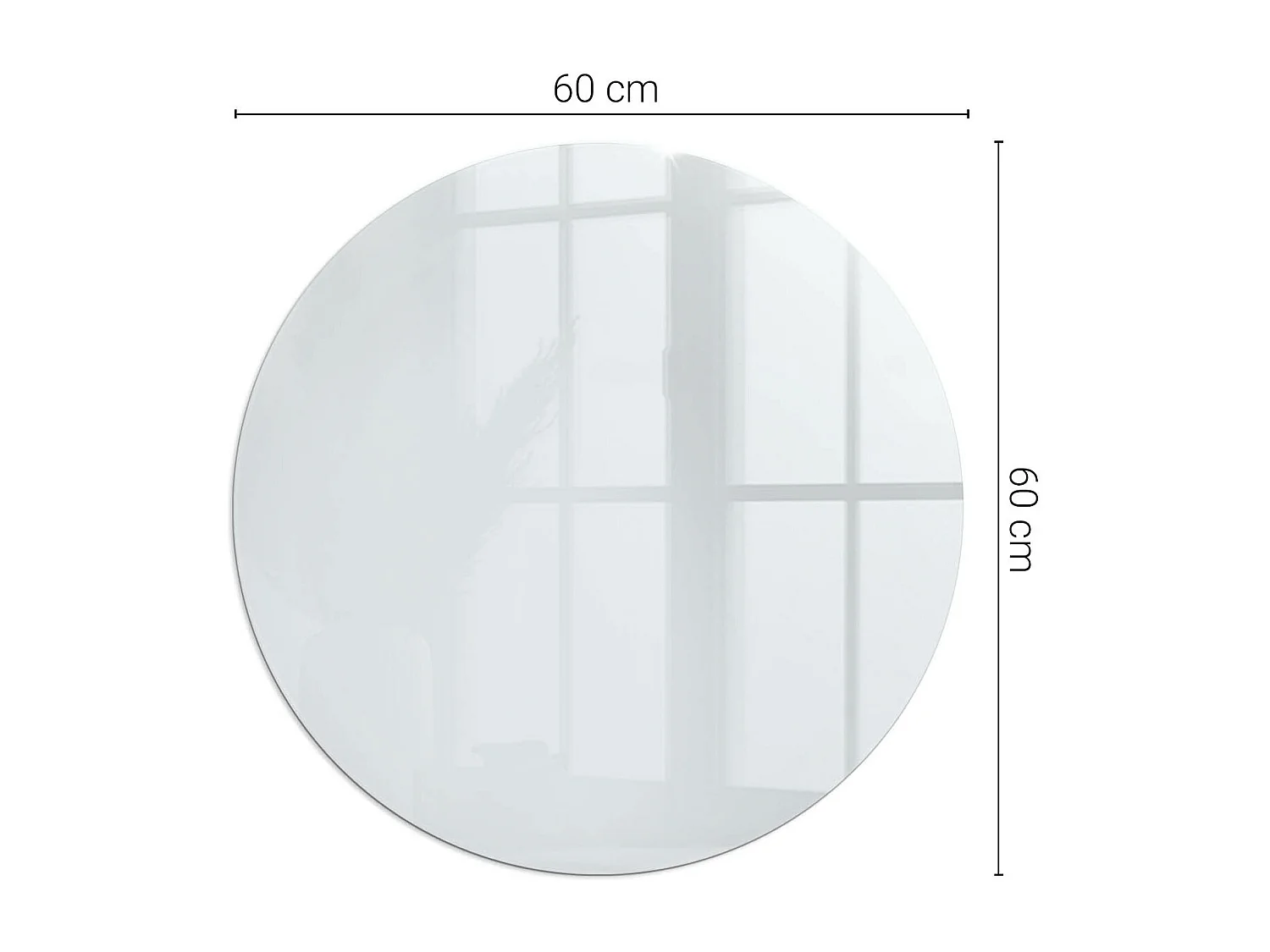 Glasplatte zum Schutz vor Funkenflug, Kaminauflage - Rad - 60x60 - Farbe Hellgrau