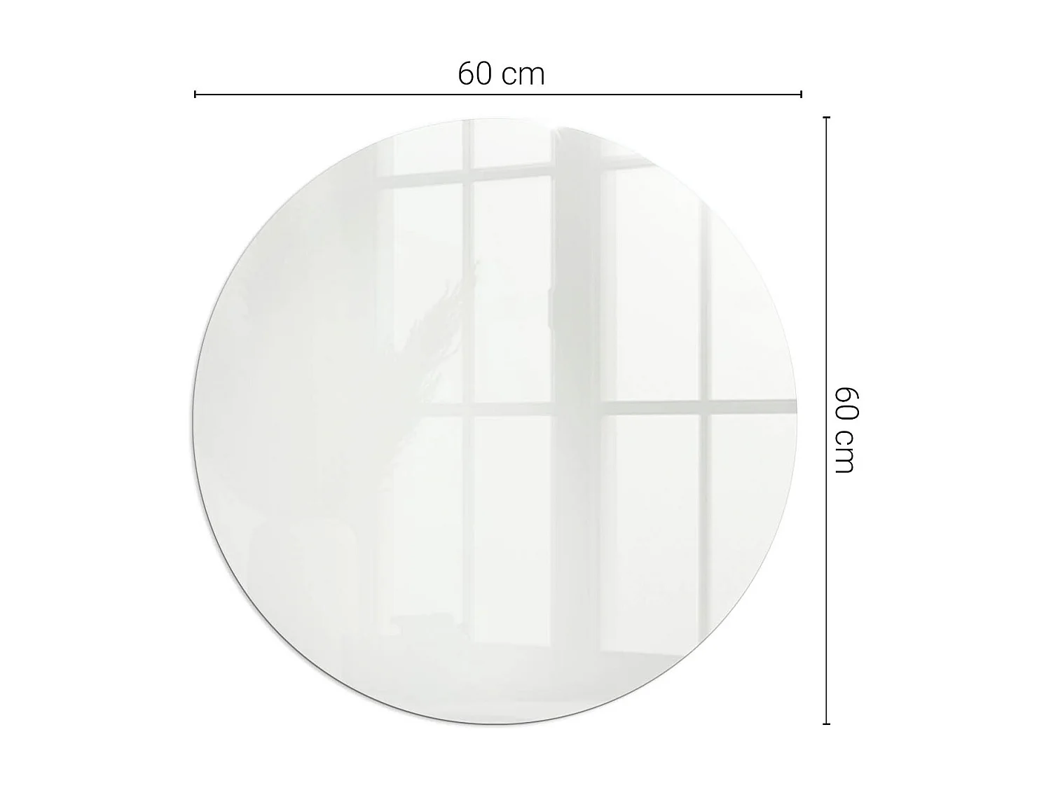 Glasplatte zum Schutz vor Funkenflug, Kaminauflage - Rad - 60x60 - Elfenbeinfarbe